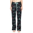 thumbnail image 4 of Ashford & Brooks Women's Minky Micro Fleece Button Up Pajama Set - Black Turquoise Feather, 4 of 5