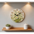 thumbnail image 2 of VOCOO 10" Wooden Daisy Faux 3D Wall Clock, Silent Non-Ticking Quartz Movement, Rustic Farmhouse Decorative Clock for Living Room Bedroom Kitchen Office, Easy to Install, Battery Operated, 2 of 10