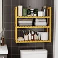 thumbnail image 6 of 2 PCS Over Toilet Shelving Unit for Bathroom, Adjustable Bathroom Organizers and Storage with Hanging Rod, Wood Color 16.6"Lx5.9"Wx 16.9"H Utility Shelf for Living Room Kitchen Bathroom, 6 of 6