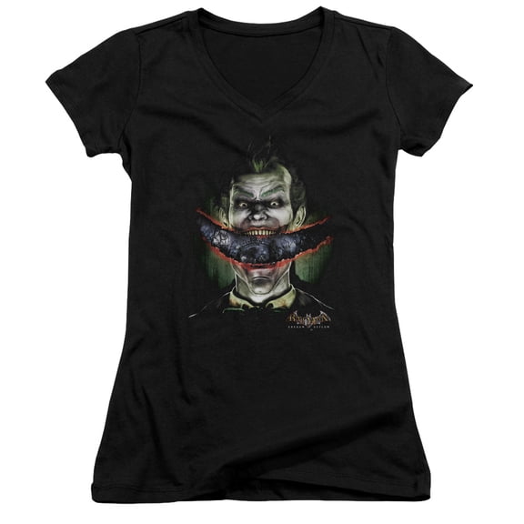 Batman Aa Crazy Lips Junior Women's T-Shirt V-Neck Black