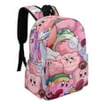 thumbnail image 2 of Kirby Cartoon Poster Adjustable Backpack Laptop Daypack Student School Bookbag Satchel Half Printed Rucksack, 2 of 8