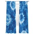 thumbnail image 2 of Sheer Curtains 96 Inches Long 2 Panels, Abstract Blue Tie-Dye Rod Pocket Curtain Voile Draperies, Retro Ethnic Style Pattern Light Filtering Window Treatment for Living Room Kitchen Bedroom, 2 of 8