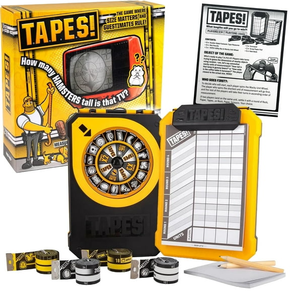 Tapes! - The Game Of Wacky Measurements - How Many Hampsters Tall Is That? Great For Parties And Game Night For Kids And Family - 2-4 Players Ages 6+