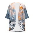 thumbnail image 3 of Guluxicc Women's Chiffon Jackets Flower Graphic Open Front Pull-on Long Sleeve Jackets for Beach Vacation Wear Spring Summer Casual Outfits, 3 of 4