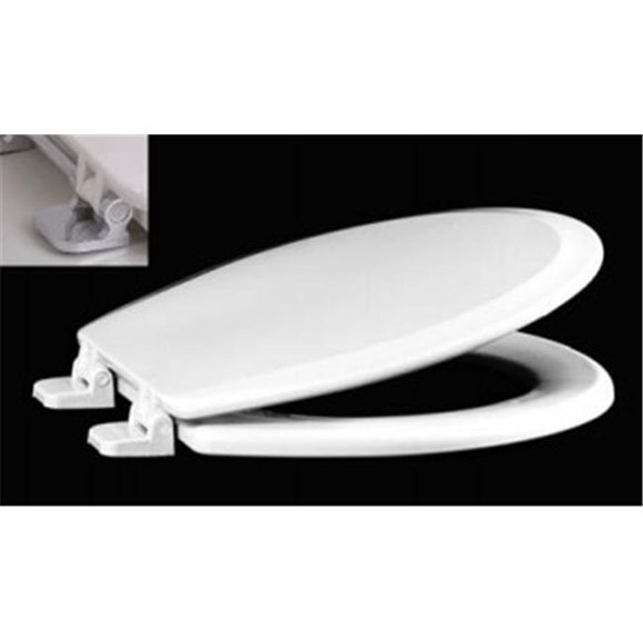 Centoco 700CH-001 White Premium Molded Wood Toilet Seat With Chrome Hinges