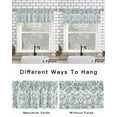 thumbnail image 4 of Teal Blue Green Curtain Valance for Windows/Living Room/Kitchen/Bathroom/Café, Short Rod Pocket Tier Curtain Window Treatment Panel Vintage Farmhouse Boho Flower Leaf Topper Curtain 54''x18'', 4 of 6