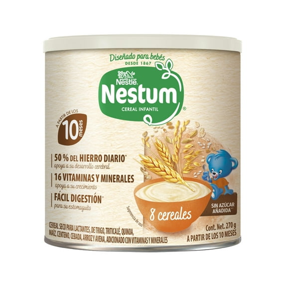 Cereal Nestum etapa 3 con 8 cereales en lata 270 g