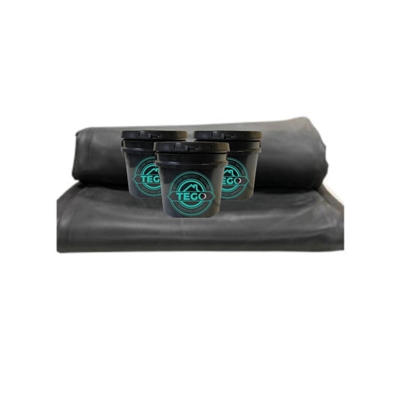 Rubber Flat Roofing EPDM 10' X 30' 60 Mil Black with 3 gallons of Adhesive - Tego Roofing Supply