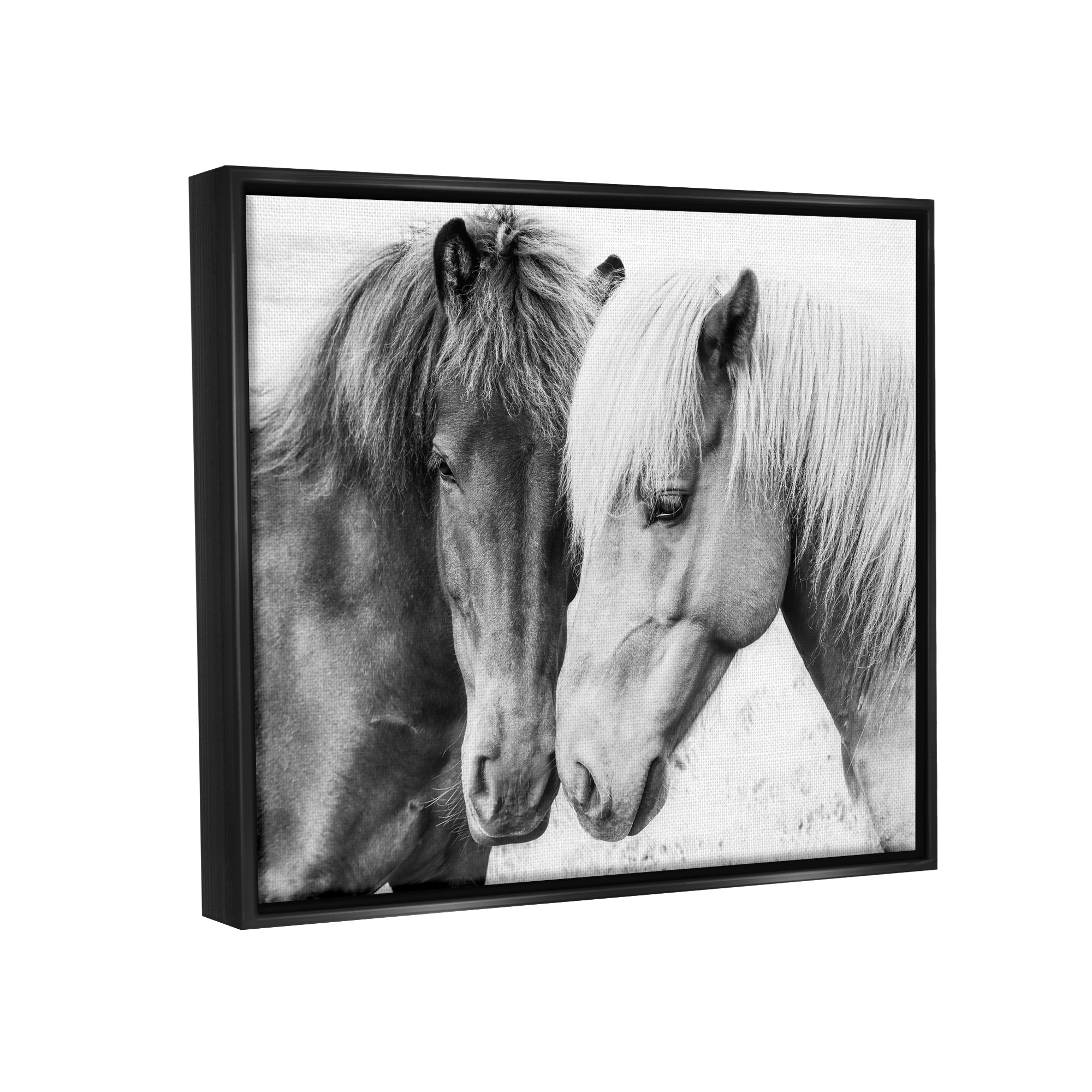 Stupell Industries Horse Love Duo Portrait Animals & Insects Photography Black Floater Framed Art Print Wall Art, 31 x 25