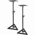 thumbnail image 4 of On-Stage SMS6000-P Adjustable Studio Monitor Stand (Pair) + On Stage 20 ft. XLR-QTR HI-Z Mic Cable + Photo4Less Black Cleaning Cloth, 4 of 4
