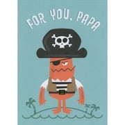 Designer Greetings Orange Pirate with Zig Zag Mouth and Eye Patch Juvenile Father's Day Card for Papa from Child