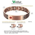 thumbnail image 3 of Wollet Pure Copper Medical Alert Bracelets for Men, Eliquis, 8.66 inches, Magnetic Health Gift ID for Dad,Husband, 3 of 5