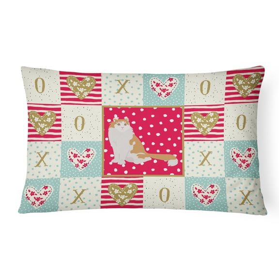 Carolines Treasures CK5735PW1216 Curl Cat Love Canvas Fabric Decorative Pillow, 12H x16W, multicolor