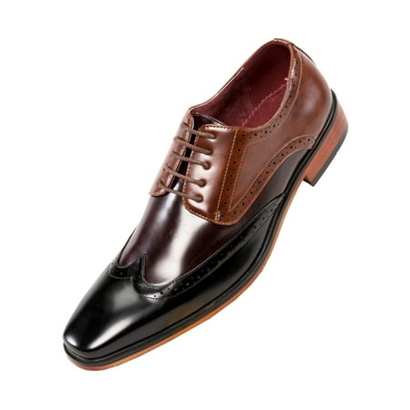 Eagle Classic Oxford - Amali Classic Smooth Multi Colored Wing Tip Oxford Dress Shoe Style Bolt Available in Black, Burgundy, Rust-Cognac