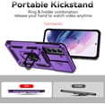 thumbnail image 6 of Galaxy S21 FE 5G Case,Samsung Galaxy S21 FE 5G Case,with Screen Protectors and Camera Cover,[Military Grade] 16ft.Drop Tested Cover with Magnetic Kickstand Protective Case for S21 FE (Z-Purple), 6 of 11