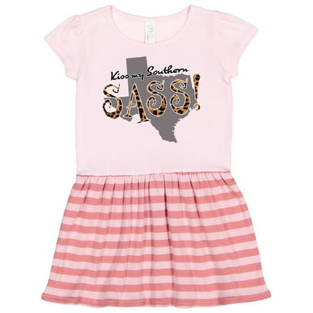 

Inktastic Texas Kiss my Southern Sass! in Leopard Print Gift Toddler Girl Dress