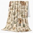 thumbnail image 2 of Western Desert Horseback Riding decorative motif Print, Rustic Farmhouse Horse Scene, Warm Flannel Blanket for Ranch House and Living Room, Horse Lovers Thanksgiving Gift, Rustic Home Decor, 2 of 9
