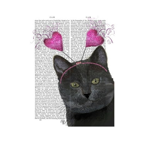 Black Cat Valentines Print Wall Art By Fab Funky