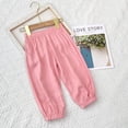 thumbnail image 2 of WOLLED Boys Girls Cotton Pants Youth Teen Linen Solid Color Lantern Joggers 1-14T Kids Toddler Summer Thin Section Long Pants Baby Anti-Mosquito Pants, 2 of 8
