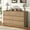 Oak-7 Drawer Dresser, variant on ChVans 7 Drawer Dresser for Bedroom, 55" Modern High Gloss White Dresser with Wood Chest of Drawer Handle Free, Long Dresser for Bedroom, Living Room, Entryway, Hallway