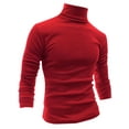 thumbnail image 1 of INSPIRE CHIC Men's Sweaters Pullover Turtle Neck Long Sleeve Stretchy Slim Fit Tops 38 Red, 1 of 7