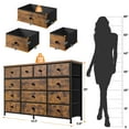 thumbnail image 5 of EnHomee Dresser for Bedroom TV Stand with 13 Drawers for for 55" TV, Fabric Wide Dresser for Living Room,Gray,Rustic Brown, 5 of 9