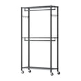 thumbnail image 1 of KFFKFF Rolling Clothes Rack, Heavy Duty Clothing Garment Rack, 3 Adjustable Tiers Clothing Racks with Carbon Steel, 450 lbs Load Capacity Closet Wardrobe, 1 of 8