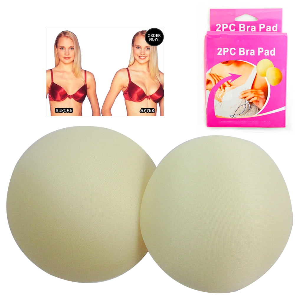 US 1 Pair Women/'s Sponge Foam Bra Inserts Pads Push Up Breathable Bikini Sports
