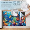 thumbnail image 5 of Ocean Coral Fish Cabinet Curtain 35"Wx35"L,Dustproof Under Sink Skirt with Self Adhesive Tape,Colorful Underwater World Seagrass Cabinet Curtain Cover for Kitchen Sink,Bathroom Vanity,Laundry Room, 5 of 9