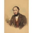 thumbnail image 2 of George Richmond 11x14 Black Ornate Wood Framed Double Matted Museum Art Print Titled: Portrait of a Gentleman (About 1840), 2 of 5