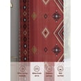thumbnail image 6 of Red Boho Sheer Curtains 54 Inch Length 2 Panels Set, Country Tribe Ethnic Geometric Stripes Art Voile Window Treatment Rod Pocket Short Kitchen Curtains Drapes for Bedroom 52"x54"x2, 6 of 7