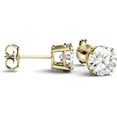 thumbnail image 3 of Charles & Colvard 14K Yellow Gold Moissanite 6.5mm Round Stud Earrings 2.00cttw DEW, 3 of 6
