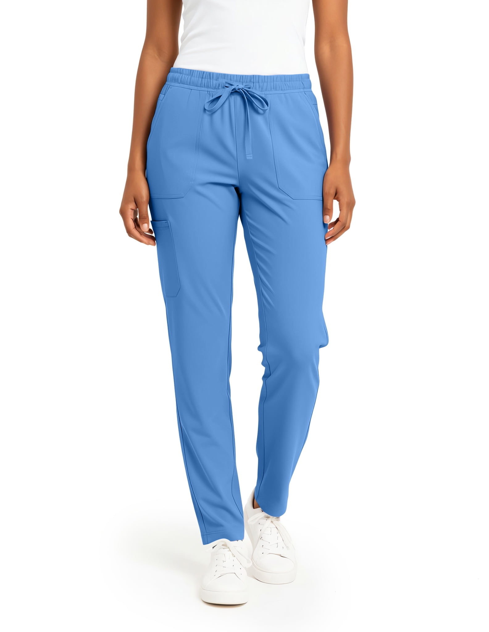 Hey Collection Women’s 5-Pocket Anti-Wrinkle Medical Scrub Set – V-Neck Top & Straight Leg Pants, Comfortable Flexible Nursing Uniforms