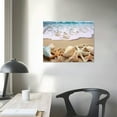 thumbnail image 3 of JEUXUS Beach Waves Wall Art One Panel Sands Conch Starfish Giclee Pictures Photo Canvas Prints on Framed Wall Art Blue Ocean Decor Pictures Artwork for Home Decor wall art, 20x16 Inch, 3 of 4