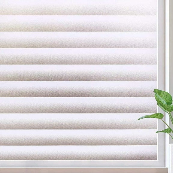 Window Privacy Film Frosted Glass Film for Bathroom, Non Adhesive Static Cling Removable Window Sticker for Home Security, Anti-UV Opaque Window Coverings, Blinds Pattern