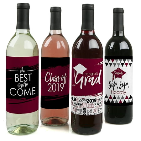 Maroon Grad - Best is Yet to Come - Burgundy 2019 Graduation Party Decorations for Women and Men - Wine Bottle (Best Prebuilt Pc 2019)