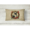 thumbnail image 2 of Border Collie Christmas Flowers Throw Pillow 12 in x 16 in, 2 of 4