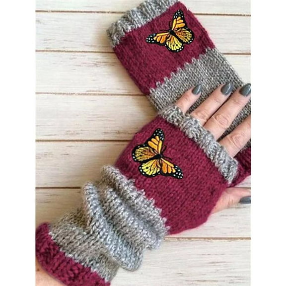 SEHIOZNI Winter Fingerless Gloves for Women, Half Finger Womens Winter Gloves Mittens, Thick Warm Gloves Red