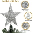 thumbnail image 3 of Christmas Tree Topper, Silver Glittered Hollow 5-Point Star Tree Topper, Lighted Wire Star with 20 LED Lights for Christmas Treetop, Xmas Tree Topper, Christmas Tree Decorations, 3 of 6