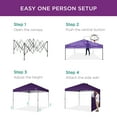 thumbnail image 4 of Best Choice Products 10x10ft Easy Setup Pop Up Canopy, Portable Tent w/ Side Wall, 1-Button Push, Case - Amethyst Purple, 4 of 9