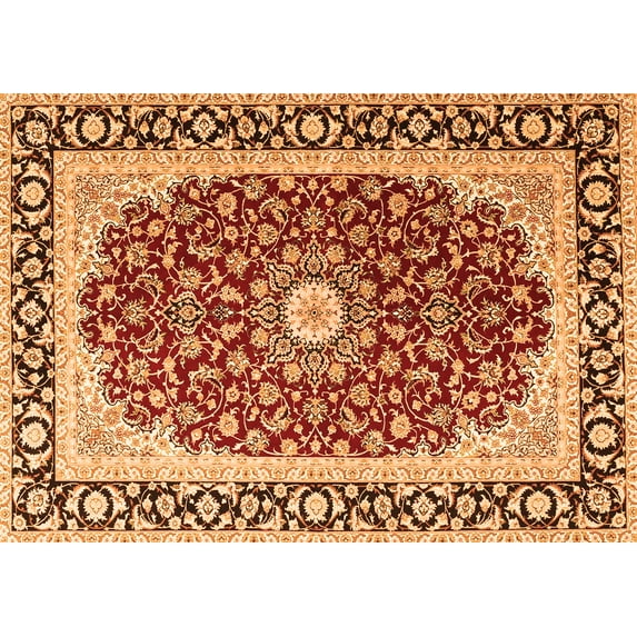 Ahgly Company Indoor Rectangle Persian Orange Traditional Area Rugs, 7' x 9'