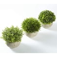 thumbnail image 2 of 3 juegos de plantas artificiales de interior (césped verde en maceta gris), pequeñas plantas decorativas de plástico sintético (adecuadas para el hogar, la cocina y la decoración de exteriores) ER, 2 of 5