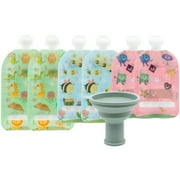 WeeSprout Double Zipper Reusable Food Pouches, Perfect for Babies & Toddlers, Variety + Pouch Filler