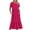 Hot Pink, variant on Kmdttou Women's Summer Casual Short Sleeve Crewneck Dress Casual Flowy Tiered Maxi Beach Dress With Pockets,Fashionable Casual Dresses for Women 2025