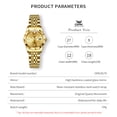 thumbnail image 3 of OPK Watches for Women Stainless Steel Fashion Dress Luxury Big Large Face Waterproof Quartz Analog Female Watches with Date Ladies Watch Reloj para Mujer (Gold/Blue/Black Dial), 3 of 11