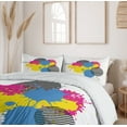 thumbnail image 6 of Ambesonne Vintage Duvet Cover Sets, Grunge Ink Splatter, 2-Queen, Yellow Pink, 6 of 7