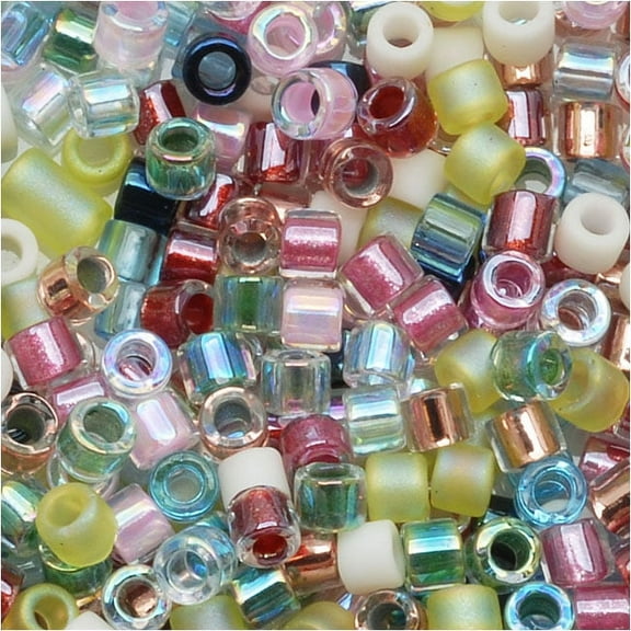 Miyuki Delica Seed Beads, 11/0 Size, 7.2 Grams, Mix Spring Flower Pastel