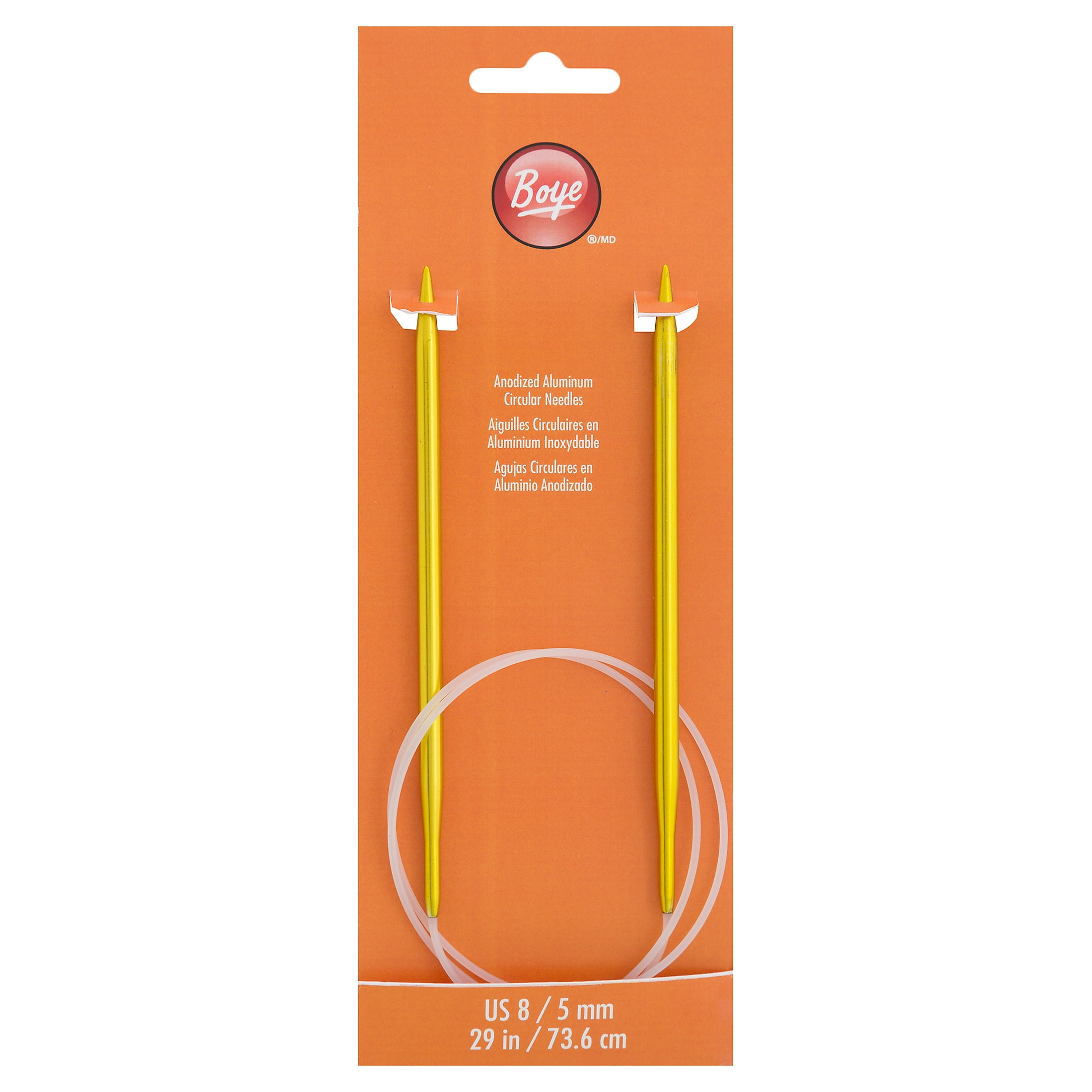 Boye Size 8 Aluminum Circular Knitting Needles (2 Pieces)