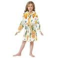 thumbnail image 6 of FORMRS Niños Bathrobe Unisex Hooded Robe Soft Plush Pajamas Sleepwear, Size 10-12T, Orange Watercolor Bees, 6 of 7