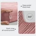 thumbnail image 3 of Flannel Sheets Full Size Dusty Pink - Super Soft Fleece Sheets Set Fluffy Extra Plush, 4 Piece(Include Fitted Sheet, Flat Sheet, 2 Pillowcases), 3 of 8